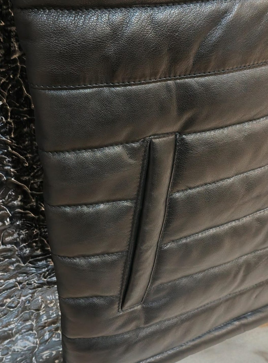 Leather Puffer Vest for men - Image 2