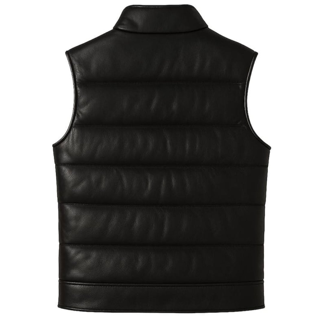 Sheep Leather Puffer Vest for Men - Image 2