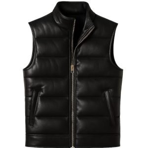 Sheep Leather Puffer Vest for Men