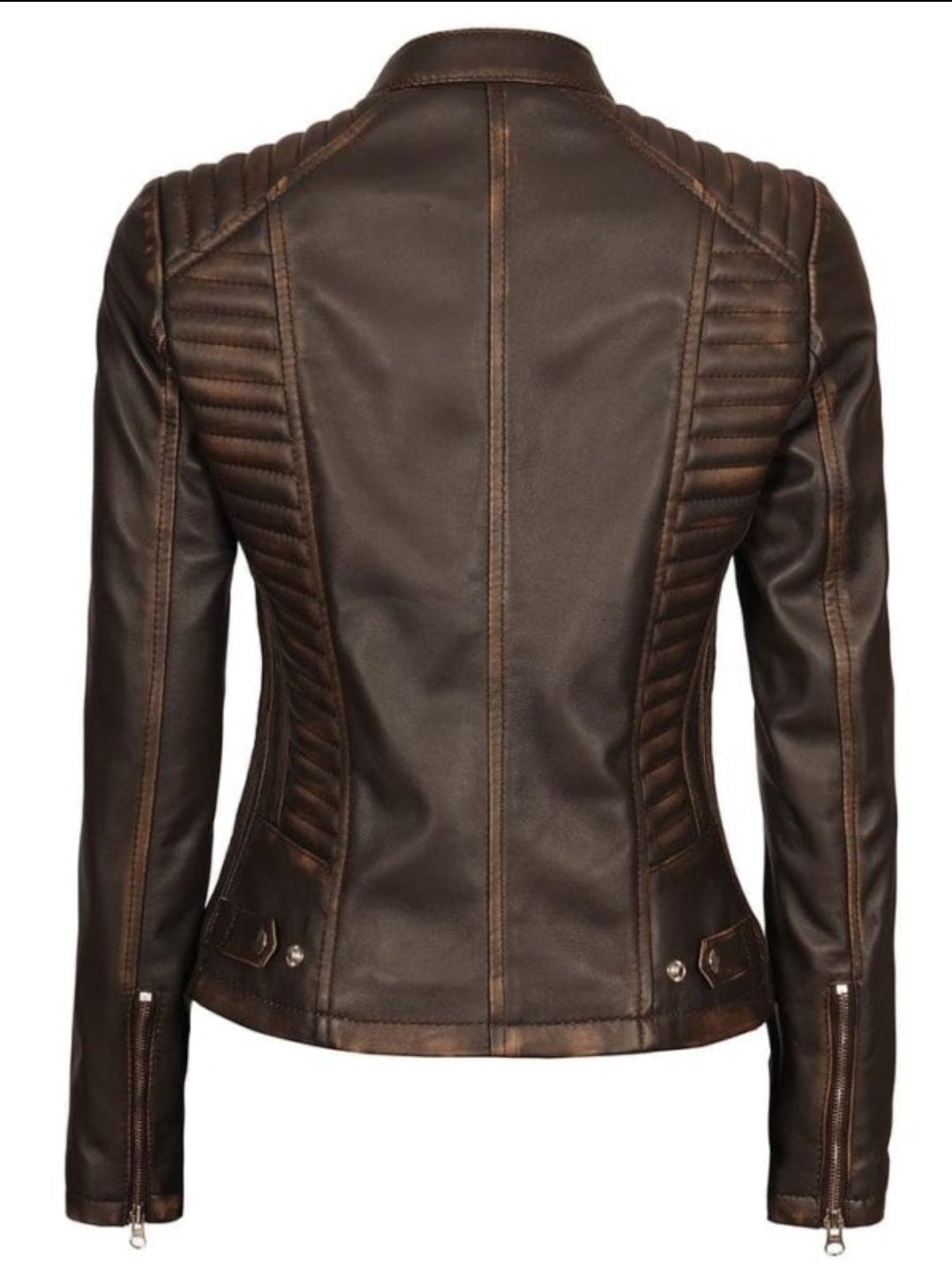 Women's Cafe Racer Biker Jacket - Image 2